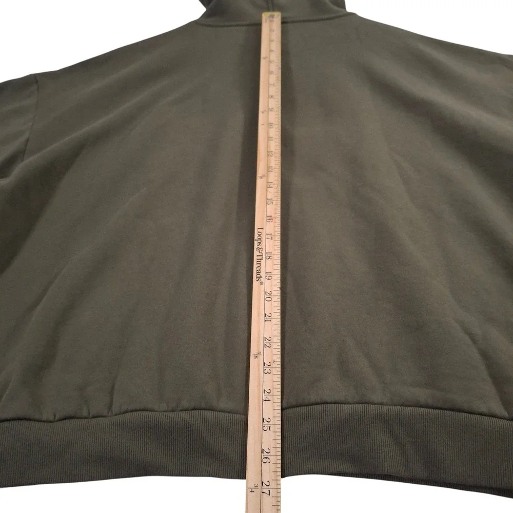 Alo Yoga Accolade Hoodie Adult XL Olive Green Oversized Fleece Sweatshirt